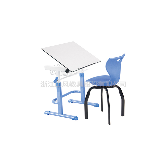 手摇式升降美术专用桌椅-SF-B9002