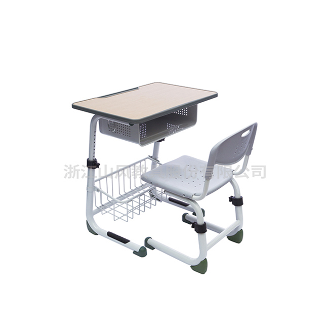 旋钮式手调升降塑料课桌椅-SF-A9015
