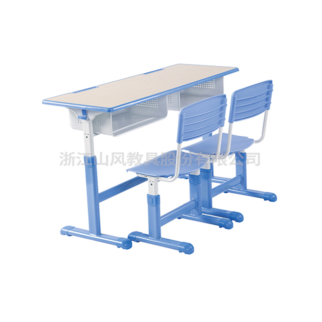 手摇式调节升降双人课桌椅-SF-A9056