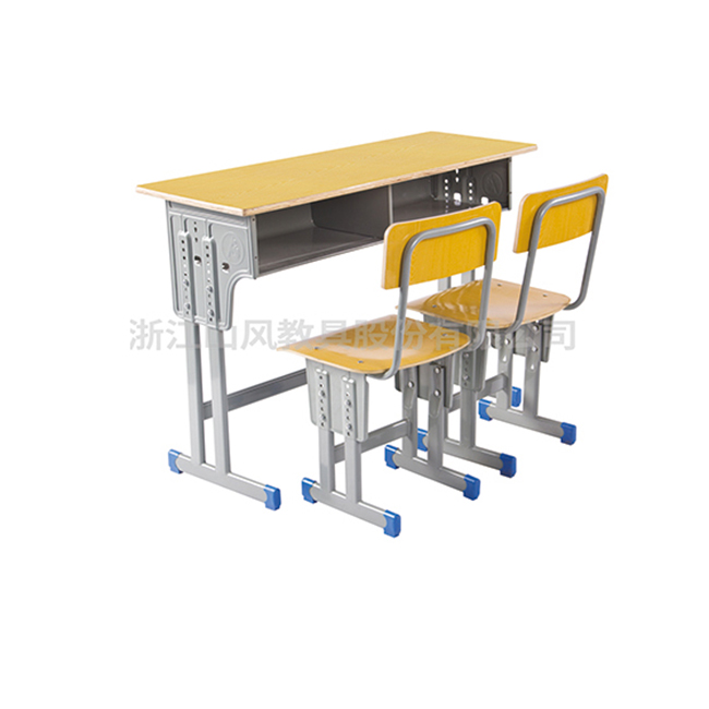 双人单层双柱课桌椅-SF-A9065
